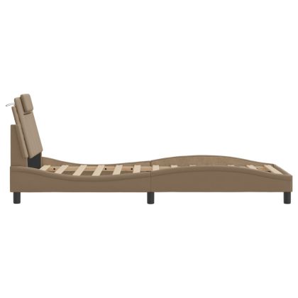 Рамка за легло Viana без матрак, капучино, 90x190 см, изкуствена кожа