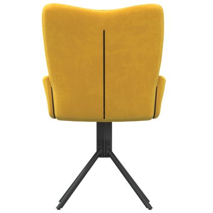 Въртящи трапезни столове, 2 бр, жълти, кадифе