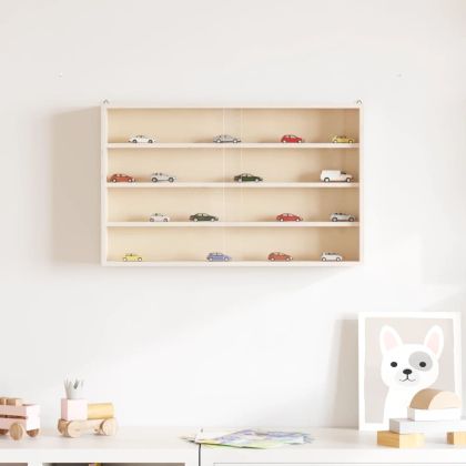 Дървена колекционерска витрина с врати 60x8,5x37 см
