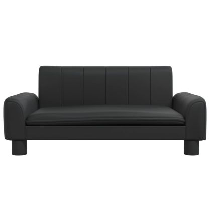 Детски диван черен 70x45x30 см изкуствена кожа