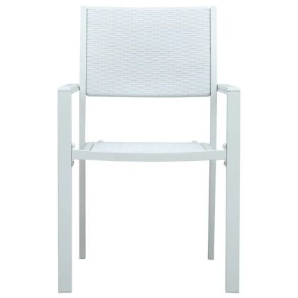 Градински трапезен комплект, 5 части, бял