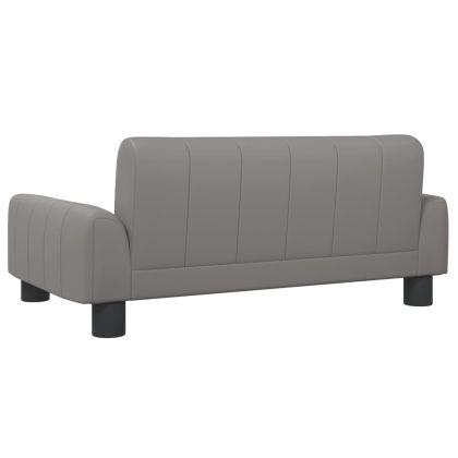 Детски диван сив 70x45x30 см изкуствена кожа