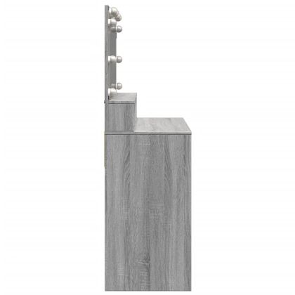 Тоалетка с LED, сив сонома, 80x41x134,5 см