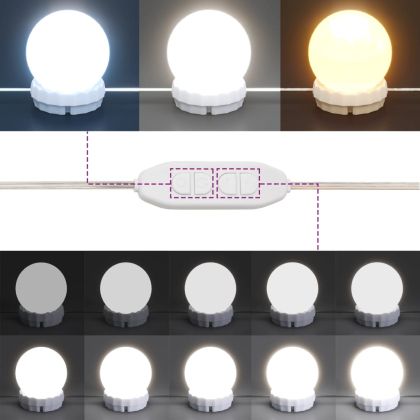 Тоалетка с LED, сив сонома, 80x41x134,5 см