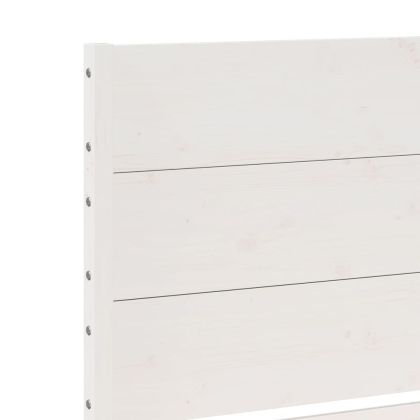 Рамка за легло без матрак, бял, 200x220 см, масивна дървесина