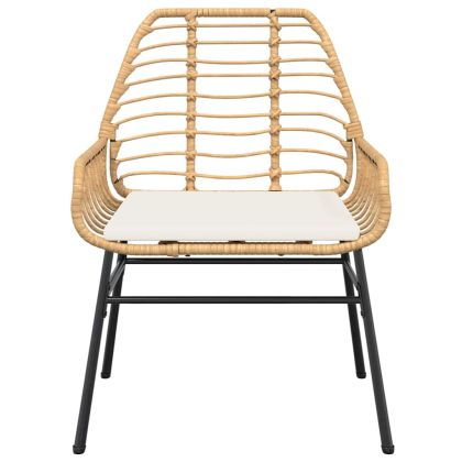 Градински комплект с възглавници 5 части кафяв полиратан стъкло