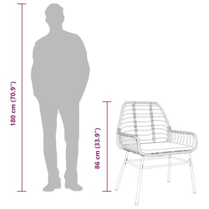 Градински комплект с възглавници 5 части кафяв полиратан стъкло