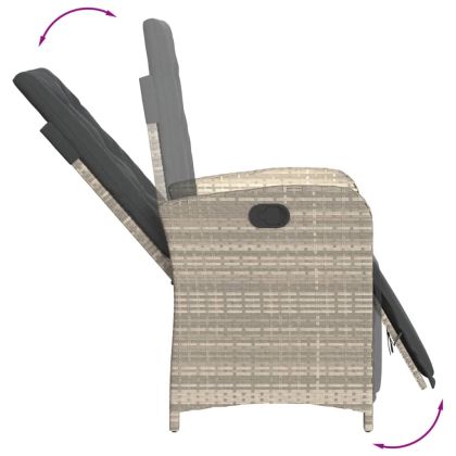 Градински трапезен комплект 5 части с възглавници светлосив