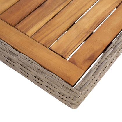 Градински трапезен комплект с възглавници, 9 части, полиратан