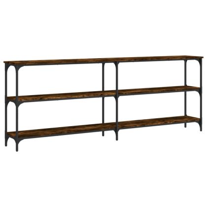 Конзолна маса, опушен дъб, 200x29x75 см, инженерно дърво