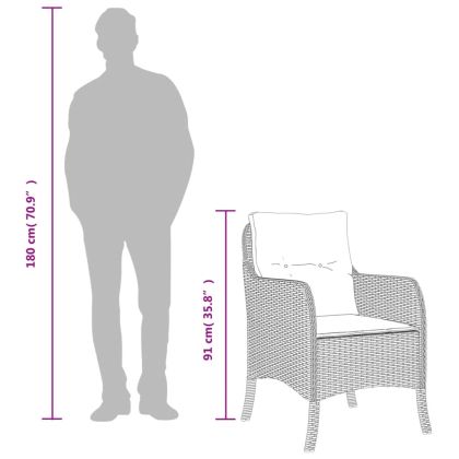 Градински трапезен комплект 5 части с възглавници светлосив