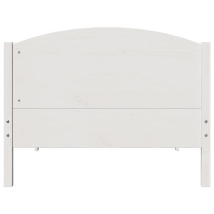 Рамка за легло без матрак, бял, 90x200 см, бор масив