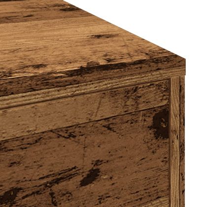 Тесен скрин за баня с колелца, старо дърво, инженерно дърво