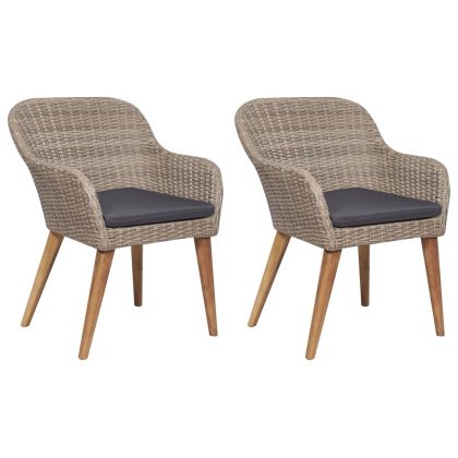 Градински трапезен комплект, 3 части, кафяв