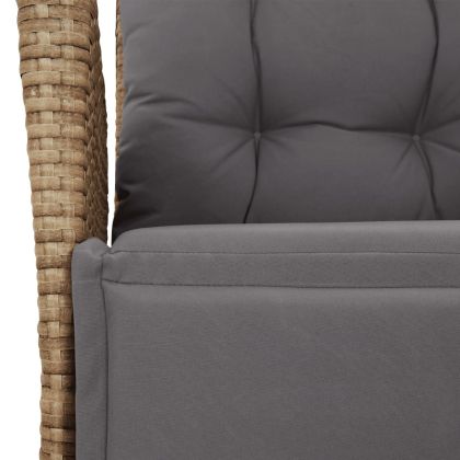 Градински комплект с възглавници 5 части бежов микс полиратан