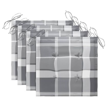 Градински столове 4 бр с възглавници тиково дърво масив