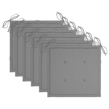 Градински столове, 6 бр, с възглавници, тиково дърво масив