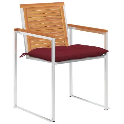 Градински столове 8 бр с възглавници масивно акациево дърво