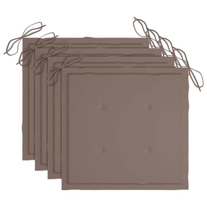 Градински столове, 4 бр, с възглавници, тиково дърво масив