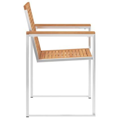 Градински столове 4 бр с възглавници тиково дърво масив