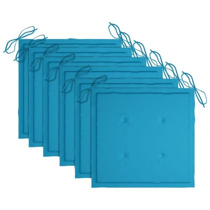 Градински столове, 6 бр, с възглавници, тиково дърво масив