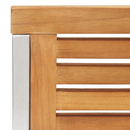 Градински столове с възглавници, 2 бр, тик масив и стомана