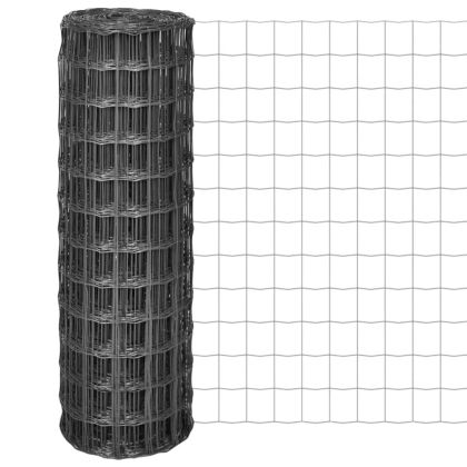 Евромрежа, стомана, 10x1,2 м, сива