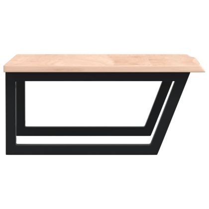 Стенен рафт за мивка, стомана и масивно дърво дъб