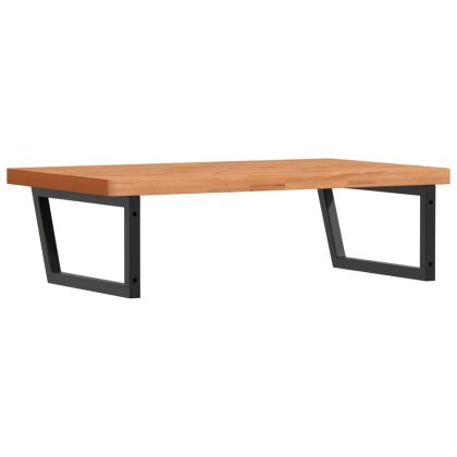 Стенен рафт за мивка, стомана и масивно дърво бук