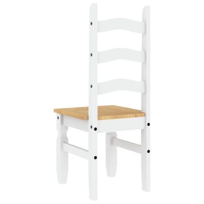 Трапезни столове 2 бр "Corona" бели 42x47x107 см бор масив