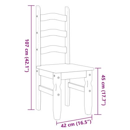 Трапезни столове 2 бр "Corona" бели 42x47x107 см бор масив