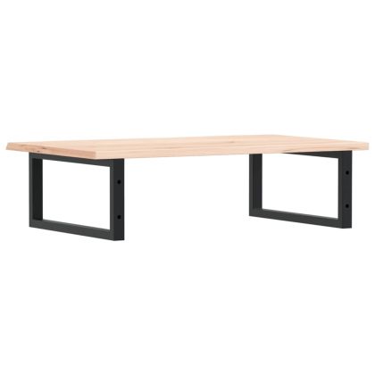 Стенен рафт за мивка, стомана и масивно дърво дъб