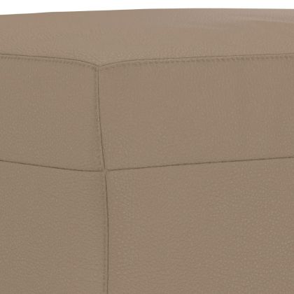 Комплект дивани 4 части с възглавници капучино изкуствена кожа