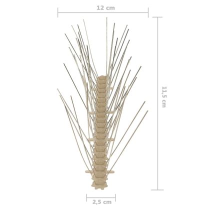 5-редови пластмасови шипове срещу птици и гълъби, 20 бр, 10 м
