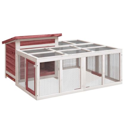 Клетка за зайци мока 144x123x67,5 см борово дърво масив