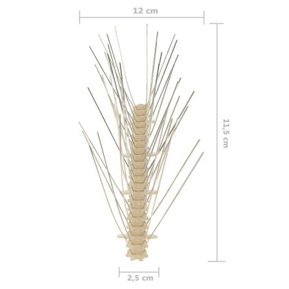4-редови пластмасови шипове срещу птици и гълъби, 20 бр, 10 м