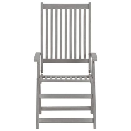 Градински накланящи се столове 2 бр с възглавници акация масив