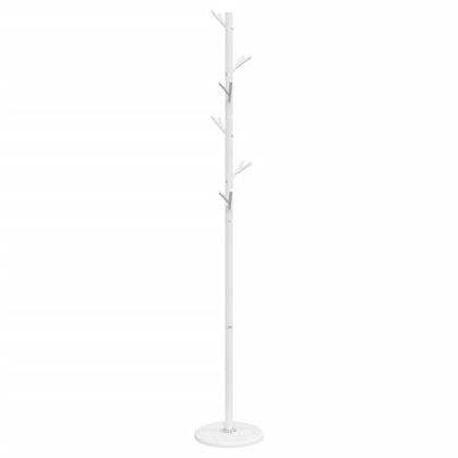Закачалка за връхни дрехи бяла 175 см прахово боядисано желязо
