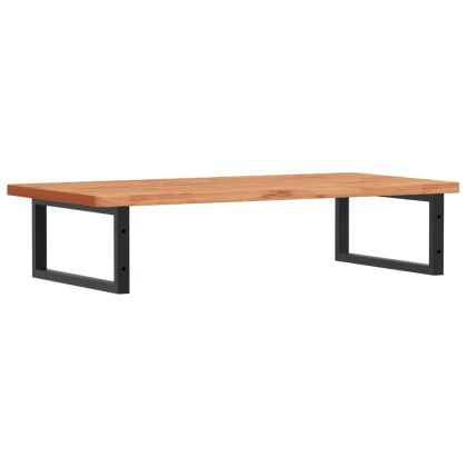 Стенен рафт за мивка, стомана и масивно дърво бук