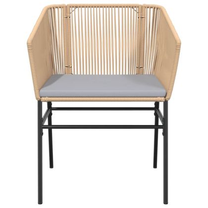 Градински комплект с възглавници 7 части кафяв полиратан стъкло