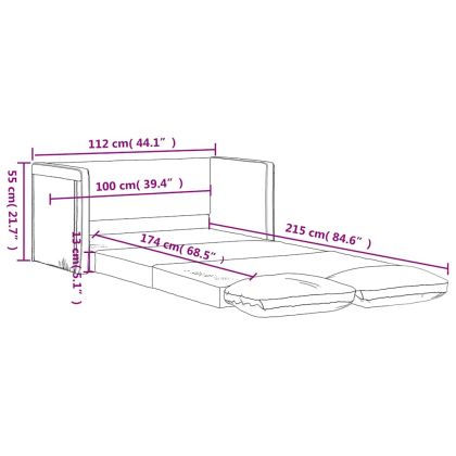 Подов разтегателен диван 2-в-1 тъмнозелен 112x174x55 см текстил