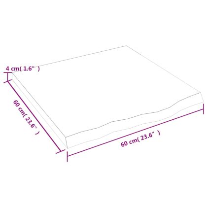 Стенен рафт, 60x60x(2-4) см, необработен масивен дъб