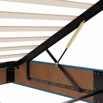 Османска рамка за легло без матрак, тъмносиня, 140x190см кадифе