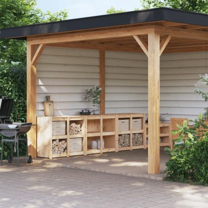 Кухненски шкафове за открито, MEPPEL, 3 бр, бор масив