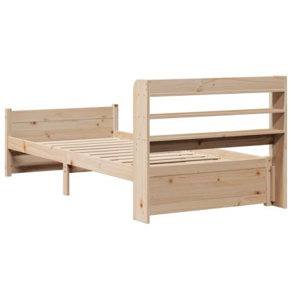 Рамка за легло с табла, 90x190 см, борово дърво масив