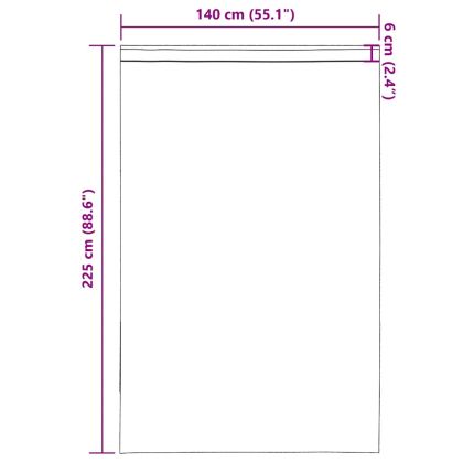 Пердета от воал с прът джобове, 2 бр, тюркоаз