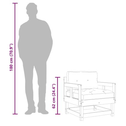 Градински столове с възглавници 2 бр импрегнирано борово дърво