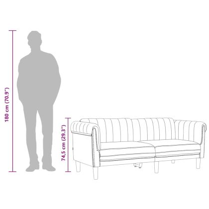 3-местен диван, жълт, кадифе