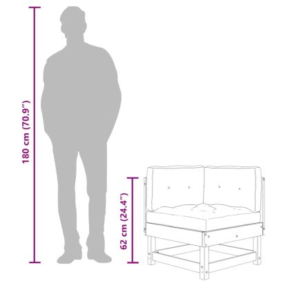 Ъглови дивани с възглавници, 2 бр, дугласко дърво масив