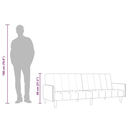 2-местно разтегателно канапе, кафяво, кадифе